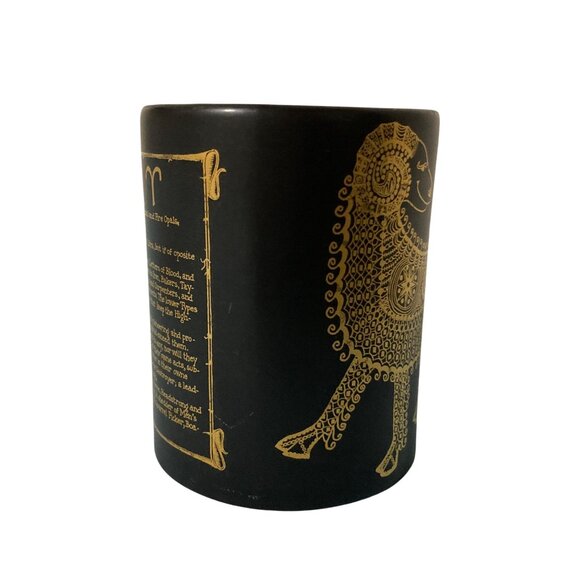 Vintage Portmeirion Aries the Ram Black & Gold Zodiac Mug Made In England - Picture 4 of 6